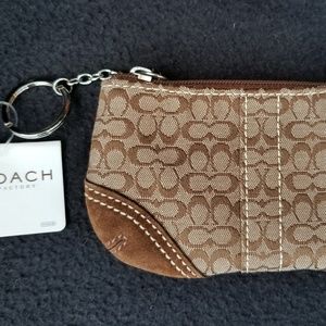 COACH Change Purse with Keychain Loop NEW